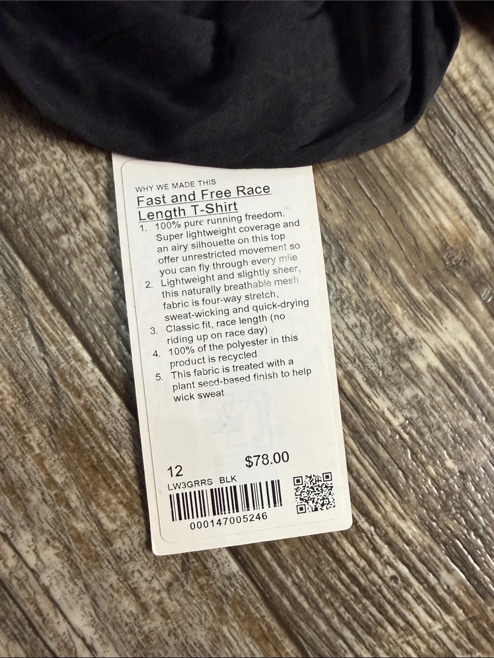 New Lululemon Women's Fast and Free Race Length T-Shirt